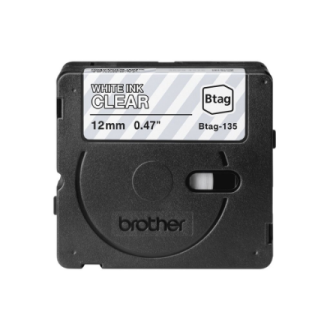 Brother BTAG-135 | White on Clear | Btag Brother BTAG-135 | White on Clear | Btag