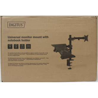 SALE OUT. DIGITUS Universal Monitor Mount with Notebook Holder | Digitus Desk Mount | DA-90436 | Tilt, swivel, height adjustment SALE OUT. DIGITUS Universal Monitor Mount with Notebook Holder | Digitus Desk Mount | DA-90436 | Tilt, swivel, height adjustment