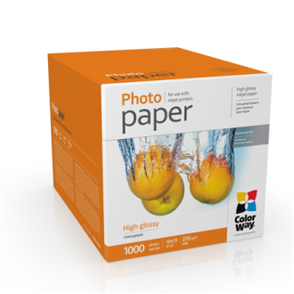 ColorWay Photo Paper, 1000 sheets | High Glossy | 230 g/m | 10x15 ColorWay Photo Paper, 1000 sheets | High Glossy | 230 g/m | 10x15