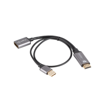Lanberg HDMI (M) to Displayport (F) Adapter 4K on cable 20cm, Silver | AD-HD-DP-02 Lanberg HDMI (M) to Displayport (F) Adapter 4K on cable 20cm, Silver | AD-HD-DP-02