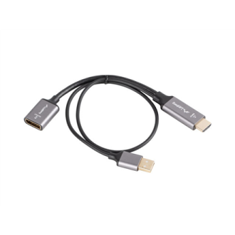 Lanberg HDMI (M) to Displayport (F) Adapter 4K on cable 20cm, Silver | AD-HD-DP-02 Lanberg HDMI (M) to Displayport (F) Adapter 4K on cable 20cm, Silver | AD-HD-DP-02