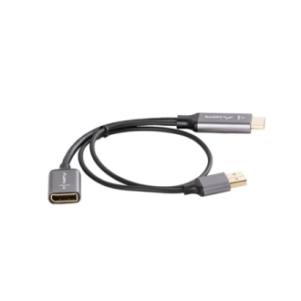 Lanberg HDMI (M) to Displayport (F) Adapter 4K on cable 20cm, Silver | AD-HD-DP-02 Lanberg HDMI (M) to Displayport (F) Adapter 4K on cable 20cm, Silver | AD-HD-DP-02