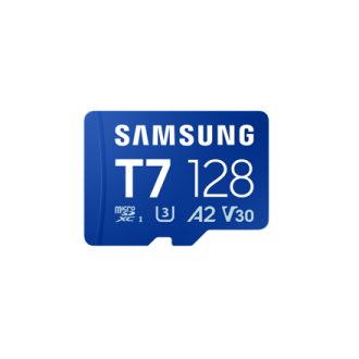 Samsung MicroSD card | T7 | 128 GB | microSDXC | Flash memory class U3, V30, A2 Samsung MicroSD card | T7 | 128 GB | microSDXC | Flash memory class U3, V30, A2