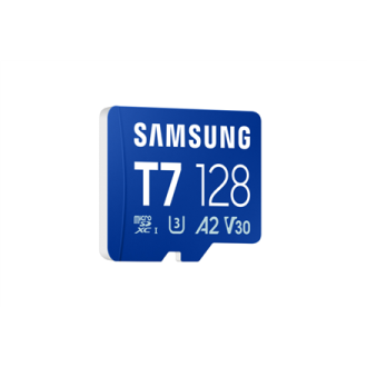 Samsung MicroSD card | T7 | 128 GB | microSDXC | Flash memory class U3, V30, A2 Samsung MicroSD card | T7 | 128 GB | microSDXC | Flash memory class U3, V30, A2