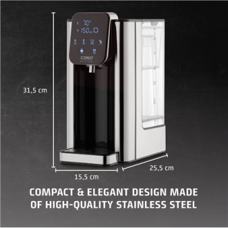 Caso HW 666 Inox | Turbo Hot Water Dispenser | Electric | 2200-2600 W | 2.7 L | Plastic/Stainless Steel | Stainless steel/Black Caso HW 666 Inox | Turbo Hot Water Dispenser | Electric | 2200-2600 W | 2.7 L | Plastic/Stainless Steel | Stainless steel/Black