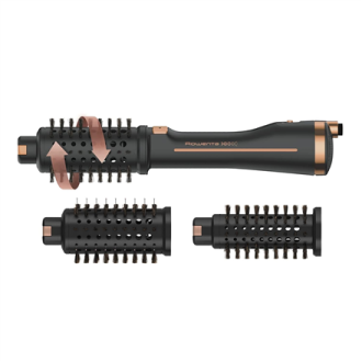 Rowenta | Styling Hair Brush | CF9620 | Temperature (max) 80 C | Number of heating levels 3 | Black/Gold Rose Rowenta | Styling Hair Brush | CF9620 | Temperature (max) 80 C | Number of heating levels 3 | Black/Gold Rose