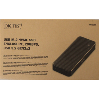 SALE OUT. | Digitus USB M.2 hard disk enclosure, SSD, external, NVMe, 20Gbps, USB 3.2 Gen2x2 | DA-71157 | DEMO SALE OUT. | Digitus USB M.2 hard disk enclosure, SSD, external, NVMe, 20Gbps, USB 3.2 Gen2x2 | DA-71157 | DEMO
