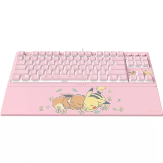 Razer Ornata V3 Tenkeyless | Gaming keyboard | Wired | US | Razer Mecha-Membrane Switches | Wrist Rest | Pikachu Eevee Edition
