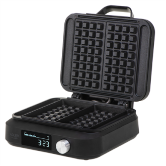 Adler Waffle Maker with LED Display | AD 3087 | 2200 W | Number of pastry 2 | Belgium | Black Adler Waffle Maker with LED Display | AD 3087 | 2200 W | Number of pastry 2 | Belgium | Black