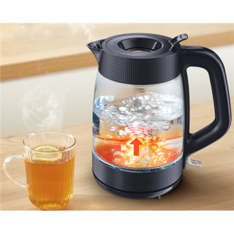 TEFAL Kettle | KO2G08E0 | 2000 W | Electric | 1.7 L | Heat-resistant glass | 360 rotational base | Black/Transparent TEFAL Kettle | KO2G08E0 | 2000 W | Electric | 1.7 L | Heat-resistant glass | 360 rotational base | Black/Transparent