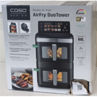 SALE OUT. Caso 03189 DuoTower Double Air Fryer, Total capacity 12.4 L, Black | Caso Double Air Fryer | AirFry DuoTower | Capacit 