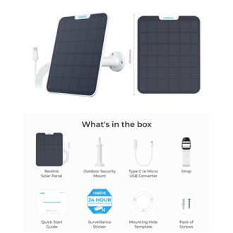Reolink | Solar Panel | SP2-W | IP65 Reolink | Solar Panel | SP2-W | IP65