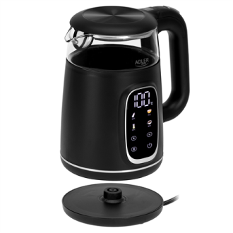 Adler Kettle with LED Display | AD 1305 | Electric | 2200 W | 1.7 L | Plastic | 360 rotational base | Black/Silver Adler Kettle with LED Display | AD 1305 | Electric | 2200 W | 1.7 L | Plastic | 360 rotational base | Black/Silver