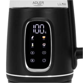 Adler Kettle with LED Display | AD 1305 | Electric | 2200 W | 1.7 L | Plastic | 360 rotational base | Black/Silver Adler Kettle with LED Display | AD 1305 | Electric | 2200 W | 1.7 L | Plastic | 360 rotational base | Black/Silver
