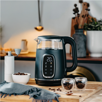 Adler Kettle with LED Display | AD 1305 | Electric | 2200 W | 1.7 L | Plastic | 360 rotational base | Black/Silver Adler Kettle with LED Display | AD 1305 | Electric | 2200 W | 1.7 L | Plastic | 360 rotational base | Black/Silver