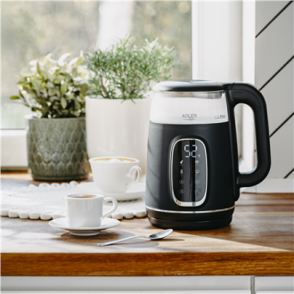 Adler Kettle with LED Display | AD 1305 | Electric | 2200 W | 1.7 L | Plastic | 360 rotational base | Black/Silver Adler Kettle with LED Display | AD 1305 | Electric | 2200 W | 1.7 L | Plastic | 360 rotational base | Black/Silver