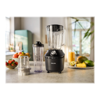 Philips Blender | HR2291/01 3000 Series | Tabletop | 600 W | Jar material Glass | Jar capacity 2 L | Ice crushing | Black Philips Blender | HR2291/01 3000 Series | Tabletop | 600 W | Jar material Glass | Jar capacity 2 L | Ice crushing | Black
