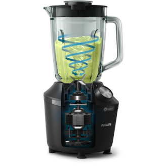 Philips Blender | HR2291/01 3000 Series | Tabletop | 600 W | Jar material Glass | Jar capacity 2 L | Ice crushing | Black Philips Blender | HR2291/01 3000 Series | Tabletop | 600 W | Jar material Glass | Jar capacity 2 L | Ice crushing | Black