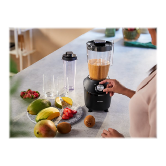 Philips Blender | HR2291/01 3000 Series | Tabletop | 600 W | Jar material Glass | Jar capacity 2 L | Ice crushing | Black Philips Blender | HR2291/01 3000 Series | Tabletop | 600 W | Jar material Glass | Jar capacity 2 L | Ice crushing | Black