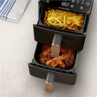 Philips Dual Basket Airfryer | NA462/70 4000 Series | Power 2750 W | Capacity 10 L | Rapid Air technology | Black Philips Dual Basket Airfryer | NA462/70 4000 Series | Power 2750 W | Capacity 10 L | Rapid Air technology | Black
