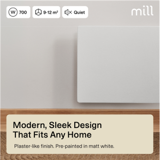 Mill Color Panel Heater | COLOR700DN | Panel Heater | 700 W | Suitable for rooms up to 9-12 m | Matt White | IPX4 Mill Color Panel Heater | COLOR700DN | Panel Heater | 700 W | Suitable for rooms up to 9-12 m | Matt White | IPX4