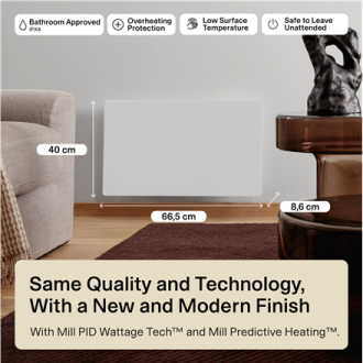 Mill Color Panel Heater, Wifi+App control | COLOR700WIFI4 | Panel Heater | 700 W | Suitable for rooms up to 9-12 m | Matte White Mill Color Panel Heater, Wifi+App control | COLOR700WIFI4 | Panel Heater | 700 W | Suitable for rooms up to 9-12 m | Matte White