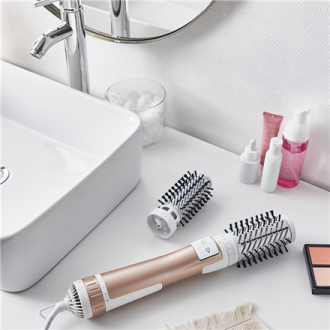 Rowenta Hair styler | Brush Activ CF9520F0 | Ion conditioning | Number of heating levels 2 | 1000 W | White/Copper Rowenta Hair styler | Brush Activ CF9520F0 | Ion conditioning | Number of heating levels 2 | 1000 W | White/Copper