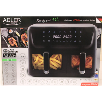 SALE OUT. ADLER AD 6324 Dual Air Fryer Oven, 11 L | Adler DAMAGED PACKAGING | 24 month(s) SALE OUT. ADLER AD 6324 Dual Air Fryer Oven, 11 L | Adler DAMAGED PACKAGING | 24 month(s)