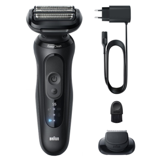 Braun Shaver | 52-N1200s Series 5 | Operating time (max) 50 min | Wet & Dry | Lithium Ion | Black Braun Shaver | 52-N1200s Series 5 | Operating time (max) 50 min | Wet & Dry | Lithium Ion | Black