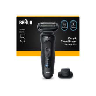Braun Shaver | 52-N1200s Series 5 | Operating time (max) 50 min | Wet & Dry | Lithium Ion | Black Braun Shaver | 52-N1200s Series 5 | Operating time (max) 50 min | Wet & Dry | Lithium Ion | Black