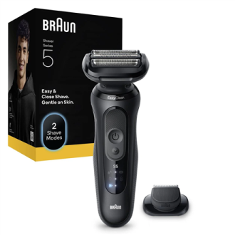 Braun Shaver | 52-N1200s Series 5 | Operating time (max) 50 min | Wet & Dry | Lithium Ion | Black Braun Shaver | 52-N1200s Series 5 | Operating time (max) 50 min | Wet & Dry | Lithium Ion | Black