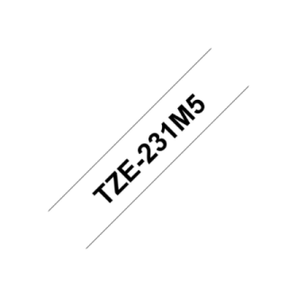 Brother TZE231M5 | Black on white | Laminated tape | 1.2 cm x 8 m Brother TZE231M5 | Black on white | Laminated tape | 1.2 cm x 8 m