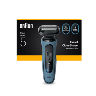 Braun Shaver | Series 5 52-A1000s | Operating time (max) 50 min | Wet & Dry | Lithium Ion | Blue/Black Braun Shaver | Series 5 52-A1000s | Operating time (max) 50 min | Wet & Dry | Lithium Ion | Blue/Black