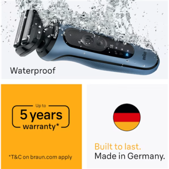 Braun Shaver | Series 5 52-A1000s | Operating time (max) 50 min | Wet & Dry | Lithium Ion | Blue/Black Braun Shaver | Series 5 52-A1000s | Operating time (max) 50 min | Wet & Dry | Lithium Ion | Blue/Black
