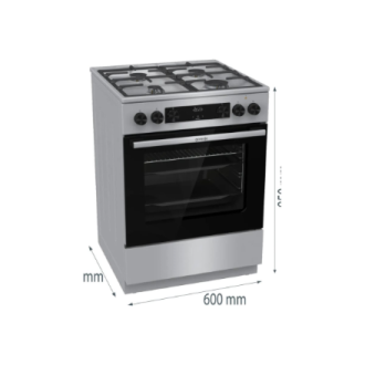 Gorenje GK6C4XF | Cooker | Hob type Gas | Oven type Electric | Stainless steel | Width 60 cm | Depth 60 cm | Grilling | Energy e Gorenje GK6C4XF | Cooker | Hob type Gas | Oven type Electric | Stainless steel | Width 60 cm | Depth 60 cm | Grilling | Energy e