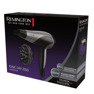 Remington Hair Dryer | D3190S | 2200 W | Number of temperature settings 3 | Ionic function | Diffuser nozzle | Grey/Black Remington Hair Dryer | D3190S | 2200 W | Number of temperature settings 3 | Ionic function | Diffuser nozzle | Grey/Black