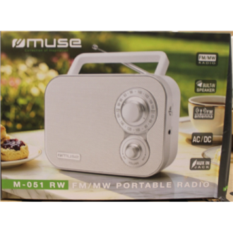 SALE OUT. Muse M-051RW Portable Radio | Muse Portable Radio | M-051RW | AUX in | White | DAMAGED PACKAGING