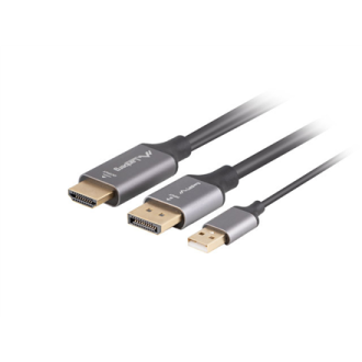 Lanberg HDMI (M) to Displayport (M) cable 4K, Black | CA-HDDP-20CU-0018-BK | 1.8 m Lanberg HDMI (M) to Displayport (M) cable 4K, Black | CA-HDDP-20CU-0018-BK | 1.8 m