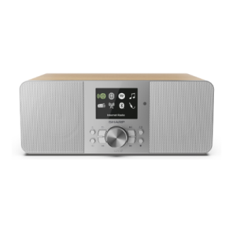 Sharp DR-I740(GY) Lisbon Stereo Smart Radio (Internet / DAB+ / FM), Grey & Oak | Sharp