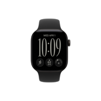 Apple Watch Series 12 GPS 42mm Black Aluminium Case with Black Sport Band - M/L | Apple