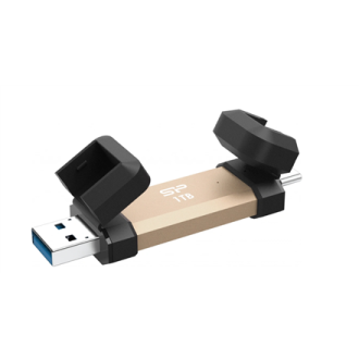 Silicon Power DS72 | 1000 GB | USB Type-A and USB Type-C 3.2 Gen 2 | Gold
