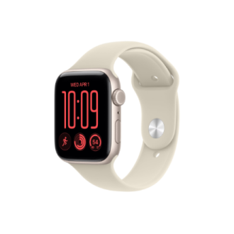 Apple Watch SE 3 GPS + Cellular 44mm Starlight Aluminium Case with Sand Sport Band - S/M | Apple Apple Watch SE 3 GPS + Cellular 44mm Starlight Aluminium Case with Sand Sport Band - S/M | Apple