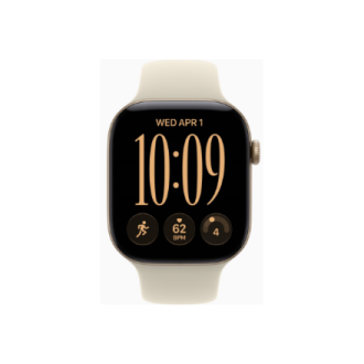 Apple Watch Series 12 GPS 46mm Light Gold Aluminium Case with Sand Sport Band - S/M | Apple