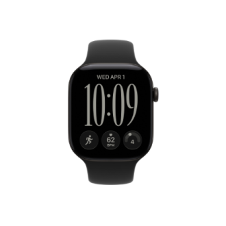 Apple Watch Series 12 GPS 46mm Black Aluminium Case with Black Sport Band - S/M | Apple